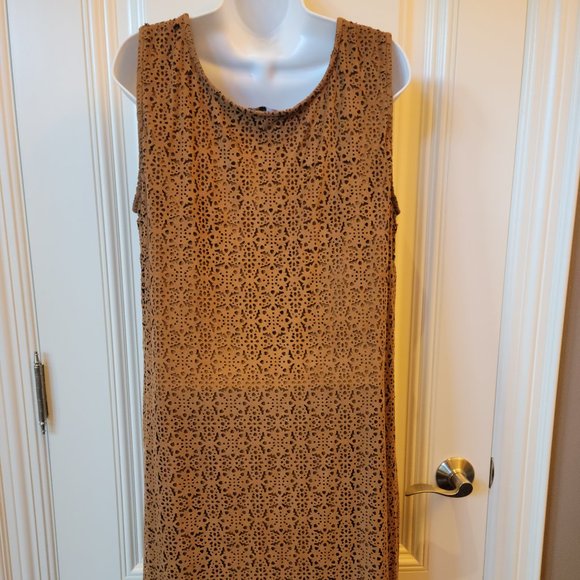 Leo & Ugo Perforated Faux Suede Dress - Picture 2 of 8